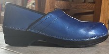 Sanita Professional Patent Closed Clogs in Metallic Blue  41 EU Nice Condition
