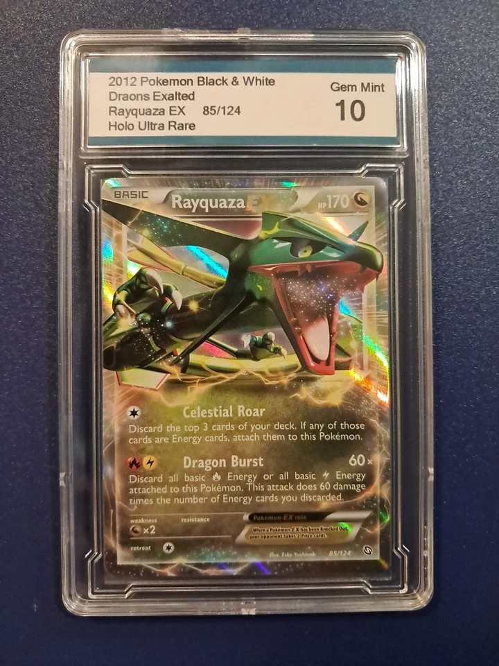 2012 Pokemon Black & White Rayquaza EX Dragons Exalted Ultra 85/124 Gem Mint 10 - Image 1 of 4