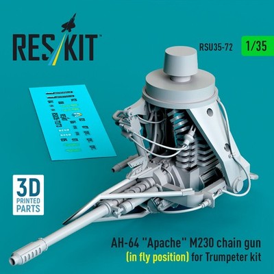 ResKit RSU35-0072 - 1:35 AH-64 Apache M230 chain gun (in fly position) for Trump