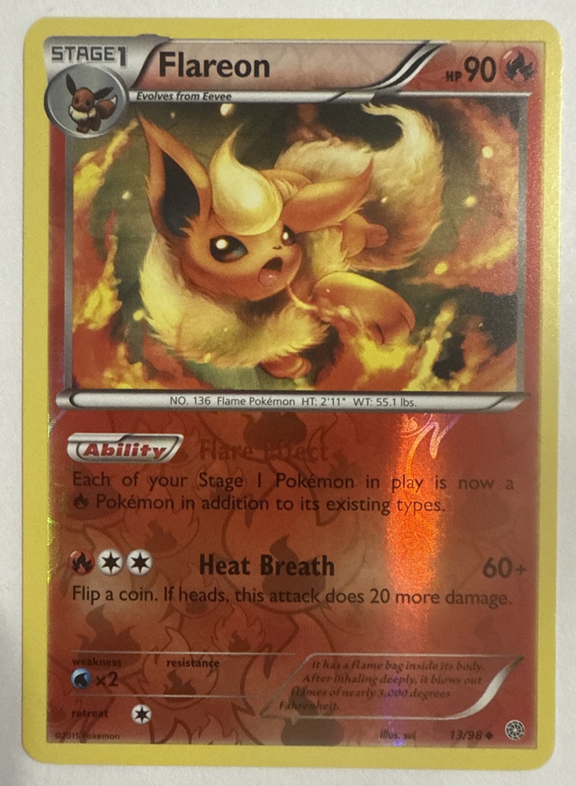 Flareon 13/98 XY-Ancient Origins Regular TGC Pokemon NM/Mint