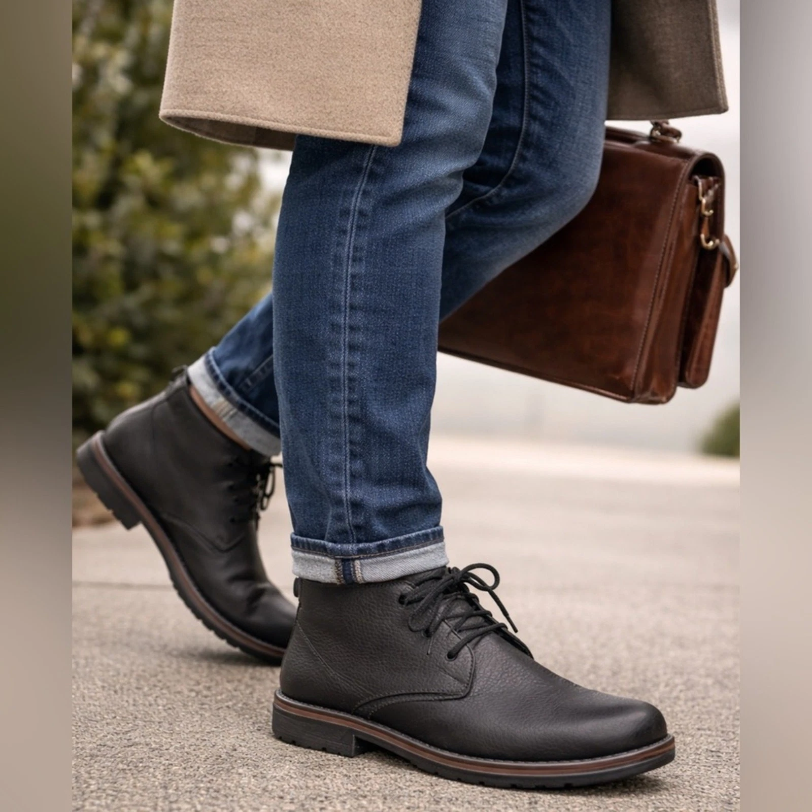 Clarks Morris Peak Waterproof Boots Black Leather Chukka Men’s Size 9.5