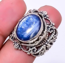 Kyanite - Nepal Gemstone 925 Sterling Silver Jewelry Handmade Ring s.8 Sku18