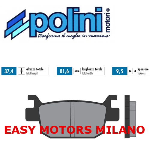 Paire Plaquette de Frein Original Arrière POLINI Honda Nss Puissance 125 - Photo 1/3