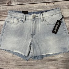 Blank NYC The Fulton Roll Up Jean Shorts Women  s 27 Blue Light Wash Denim New