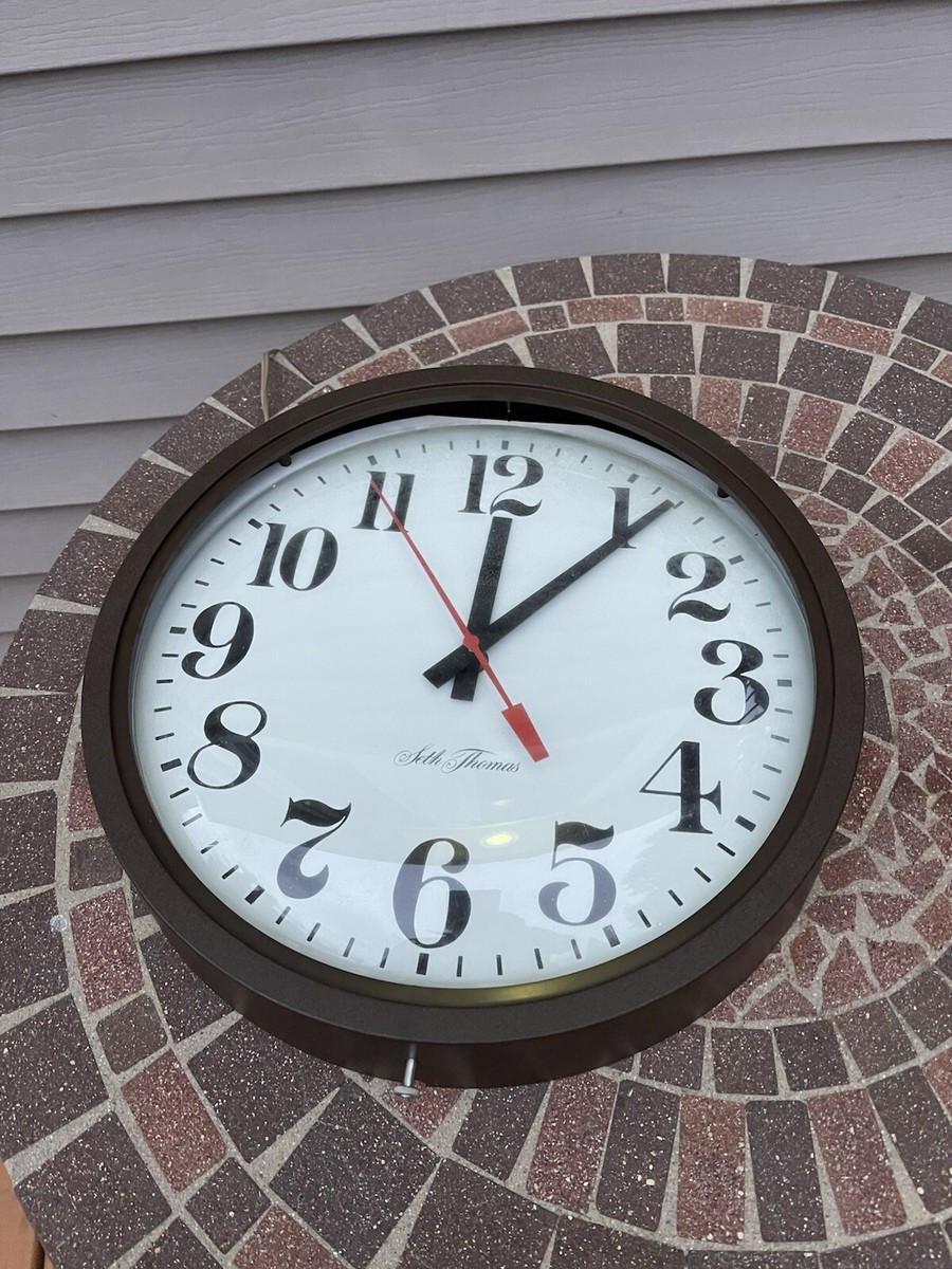 VTG SETH THOMAS Commercial Wall Clock Plastic Convex Glass For