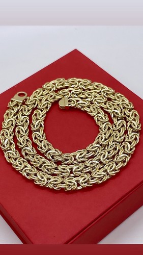 14k Yellow Gold Byzantine Chain Necklace - Byzantine Men's Chain 7mm 20 In 17Gr - 第 4/8 張圖片