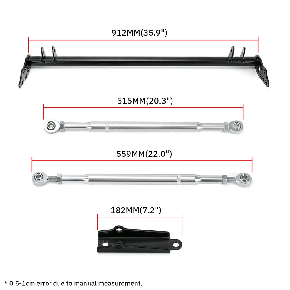 Front Traction Bar For B16 B18 B20 92-00 Honda Civic EK EG 94-01 Acura Integra - Image 3 of 4