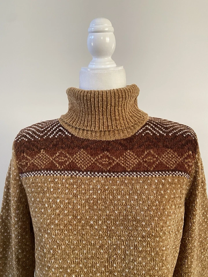 Suéter elástico vintage All Points By Reference Point listra chenille LS tamanho P - Imagem 3 de 4