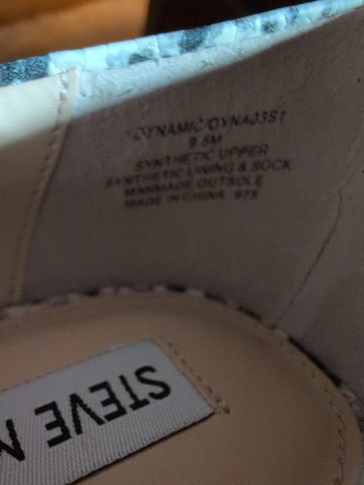 Salto Steve Madden 9,5 M sintético pele de cobra salto 6 polegadas novo - Imagem 3 de 4