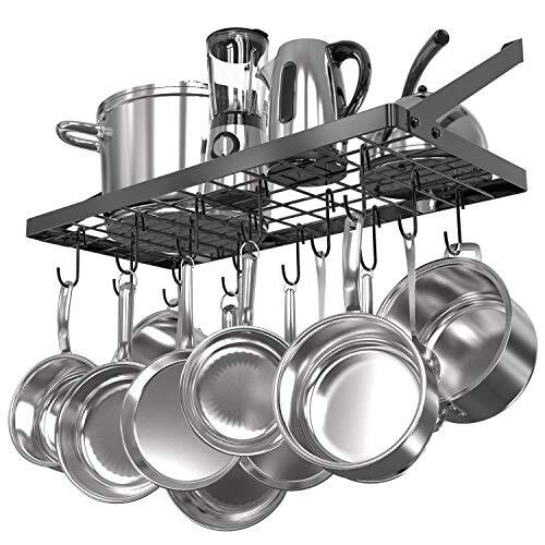 Hanging Pot Rack, Wall Mounted Pots and Pans Holder 29.3 by 13 Inch