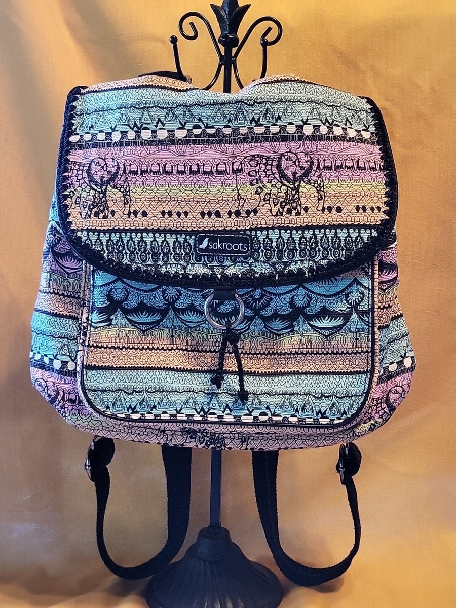 sakroots Boho Hippy Chic backpack Style Multi Colored Canvas  display picture 2