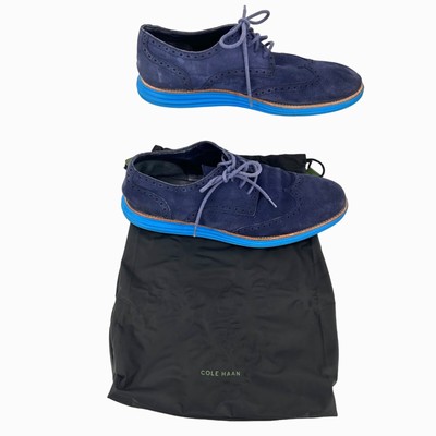 COLE HAAN BLUE SUEDE LUNAGRAND LUNARLON WINGTIP OXFORD LOAFER  w/ BAG Cole Haan Lunarlon In Men main image 3