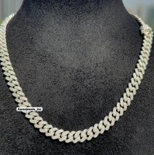 Men's MIAMI Cuban Link Chain REAL 925 Silver MOISSANITE 8mm x 26" Passes Tester