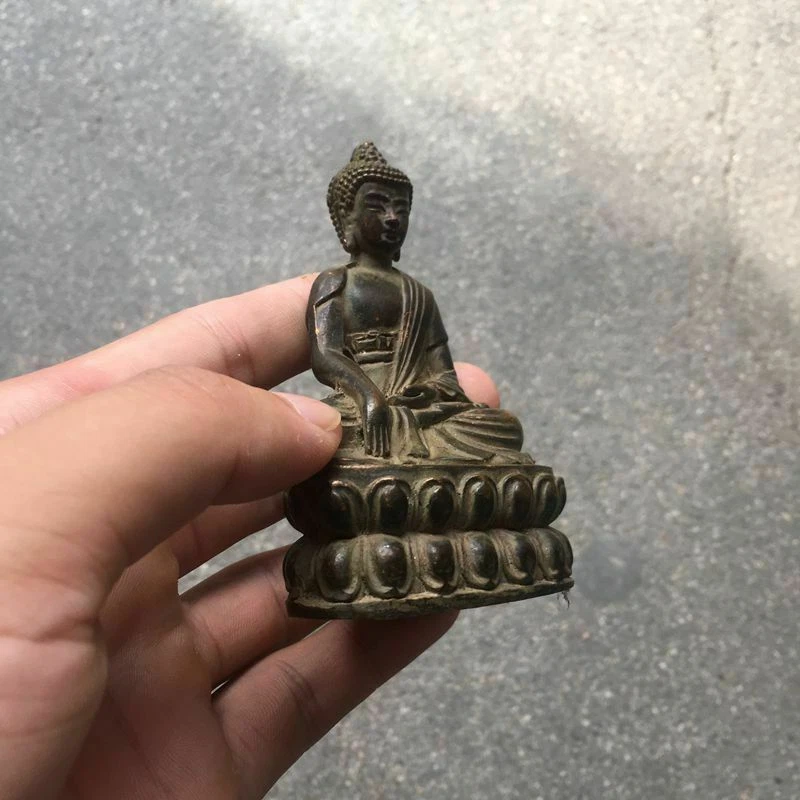 Coleção chinesa da Ásia estátua da sorte Sakyamuni estátua de Buda - Imagem 4 de 4