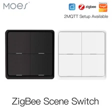 MOES Tuya ZigBee 4 Gang Wireless Smart Switch 12 Scene Push Button APP Control