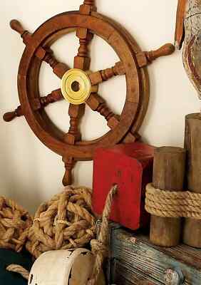 18 Zoll Piratenboot Rad Premium handgefertigte Replik von Vintage Marine Gesc...