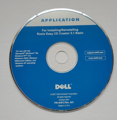 Dell Application For Roxio Easy CD Creator 5.1 Basic 2001 For Windows