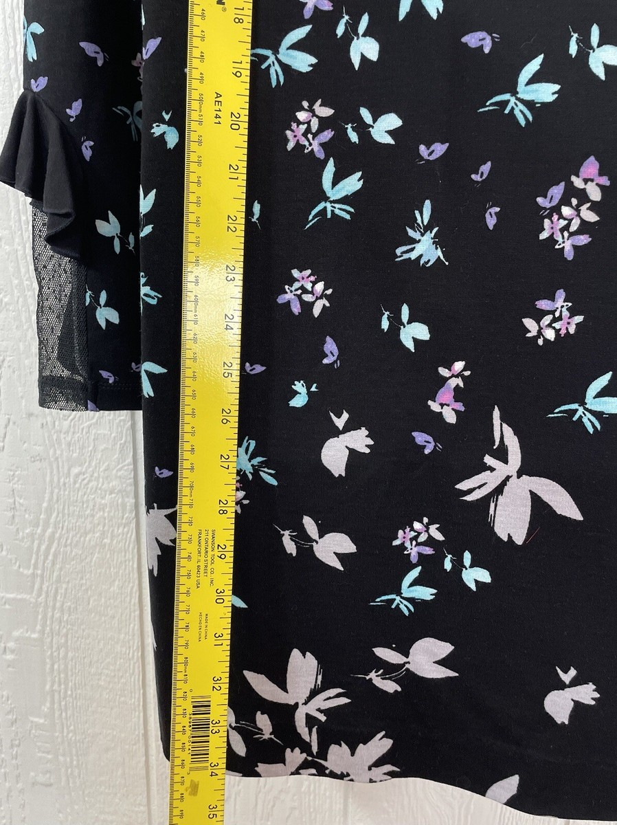 Women's KAARI BLUE Dress Size LARGE Black W/Floral Print Long Sleeve NEW  (hh2) | eBay