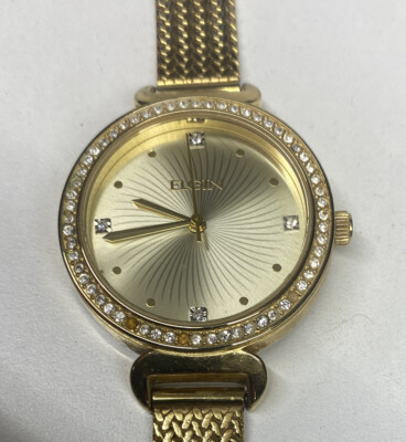 Elgin Gold Women\'s Watch with Crystal Accents Vintage Gold-plated Elgin Watch with Crystal Heart Accents  main image 3