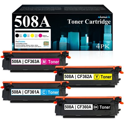4PK 508A Toner Cartridge Set Black/Cyan/Magenta/Yellow w/Chip for HP M553x