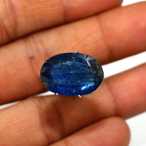Certified 10.2 CT Natural Blue Kyanite Top Grade Oval Faceted Cut Loose Gemstone - Picture 7 of 14