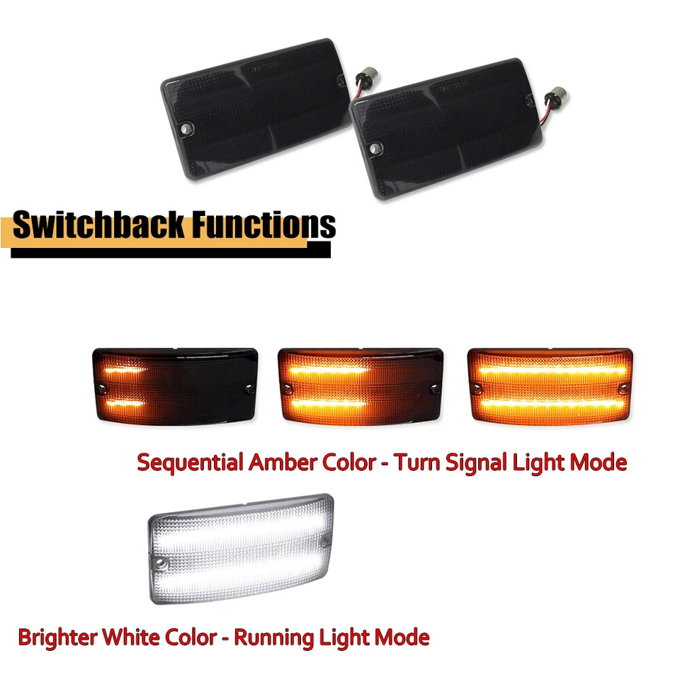 Luces LED de señal de giro de estacionamiento con lente ahumada para Ford Bronco 1969-1977 Foto 2 de 4