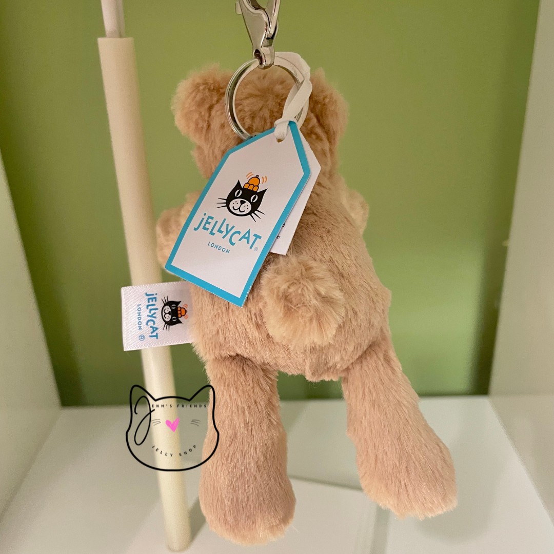Jellycat SMUDGE BEAR BAG CHARM New BNWT Keychain Backpack Purse