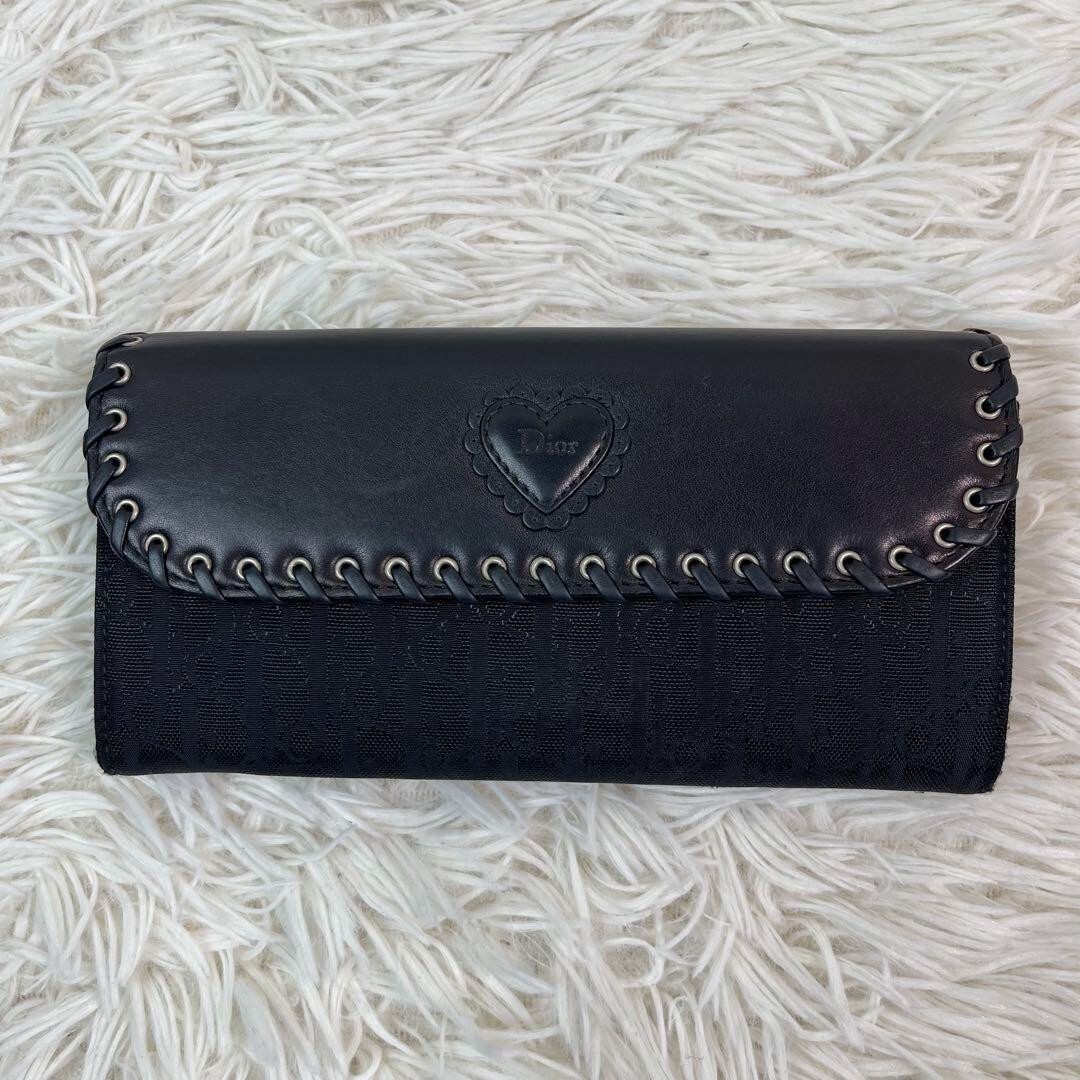 Christian Dior Long Wallet Trotter Ethnic Line Heart Design