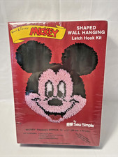 Mickey Mouse Latch Hook Craft Kit 1986 Disney Sew Simple 15  x 17" L-103 NEW