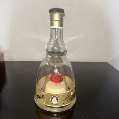 LBC A11 /SCHÖNE FLASCHE SPIELUHR BALLERINA LUCAS SCHALEN GOLD LIKÖR ROT