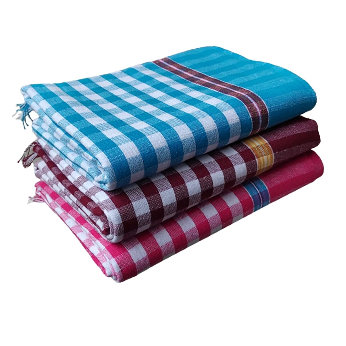 Handloom 100% Pure Cotton Towels XXXL Size 36/72Inch Multi Color Pack of 3  US