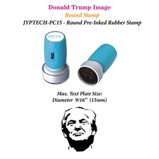 Donald Trump Image -Round Pre-Inked Rubber Stamp PC15-01