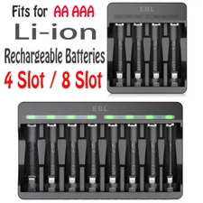 EBL Lithium ion AA AAA Charger For 1.5V AAA AA Li-ion Rechargeable Batteries