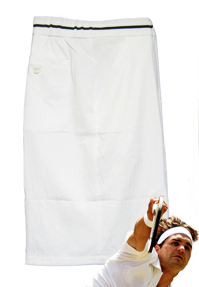 NUEVO NIKE Hombres Premium DriFit PANTALONES CORTOS DE TENIS Blanco (Negro Borde) XL TG Foto 3 de 3