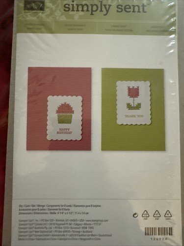Stampin Up Simply Sent “Sweet Threads” Kit To Make 8 Note Cards NEW NIP