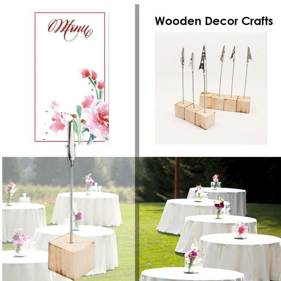 10-50X Set Holz-Memohalter Klammer Bilderhalter Memoclip Notizhalter Fotohalter - Bild 3 von 4