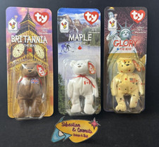Set of 3 TY Beanie Babies Glory, Britannia  Maple Bears Ronald McDonald House