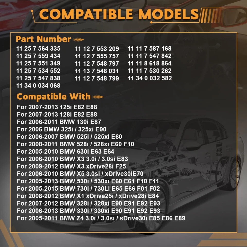 Kit de revisión de reconstrucción de motor N52 3,0 L 9,3:1 para BMW 130i 330i X5 Z4 E82 E90 E60 Foto 3 de 4