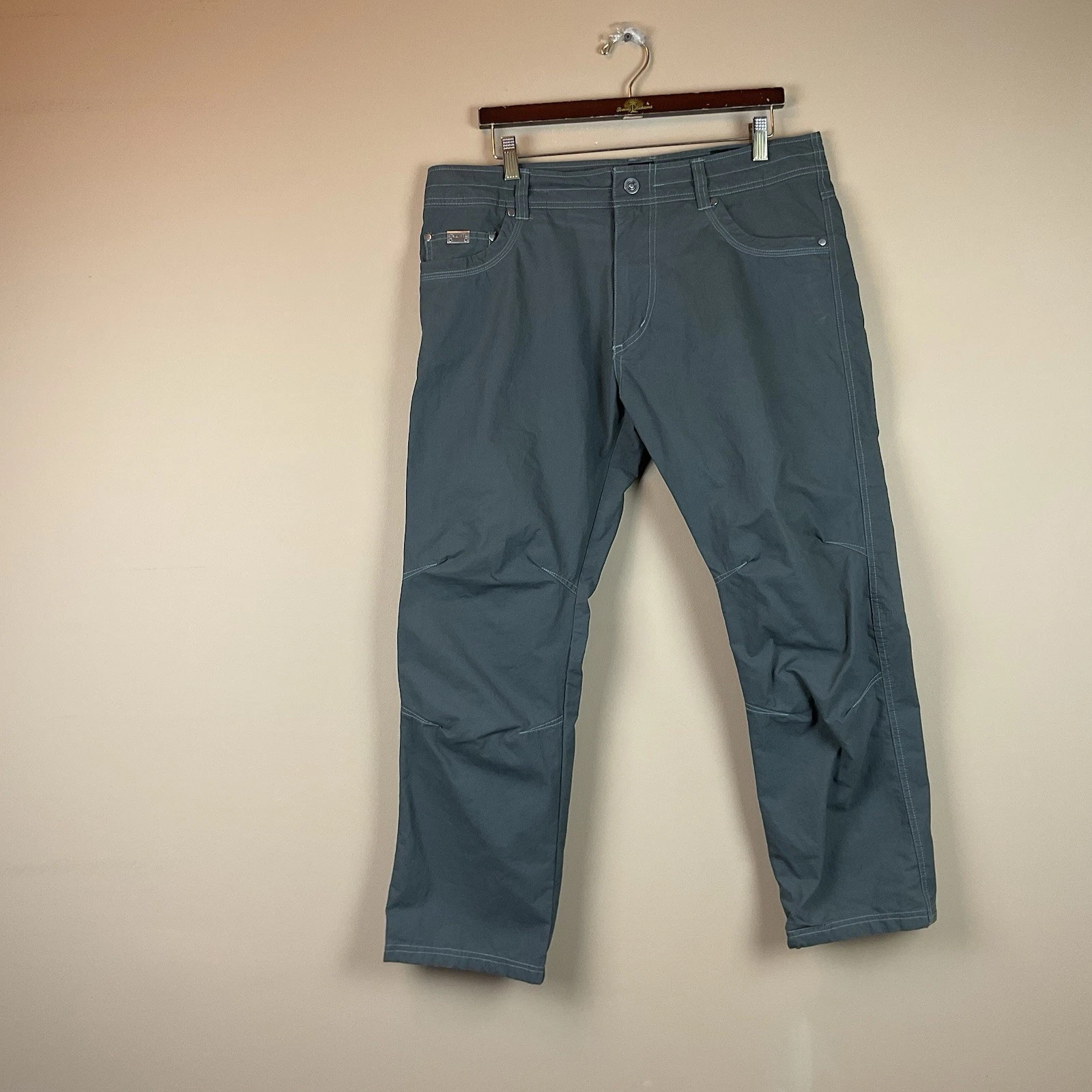 Kuhl Revolvr Lean Pants Mens 36 X 28 Gray Outdoor Straight Cotton Nylon