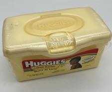 2004 Huggies Baby Wipes Pop Up Yellow Container Sealed Shea Butter 72 Ct New