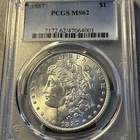 1887  MORGAN SILVER DOLLAR PCGS MS62