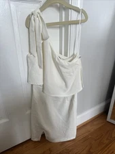 Superdown Jenna One Sholder Mini Dress in White SZ S