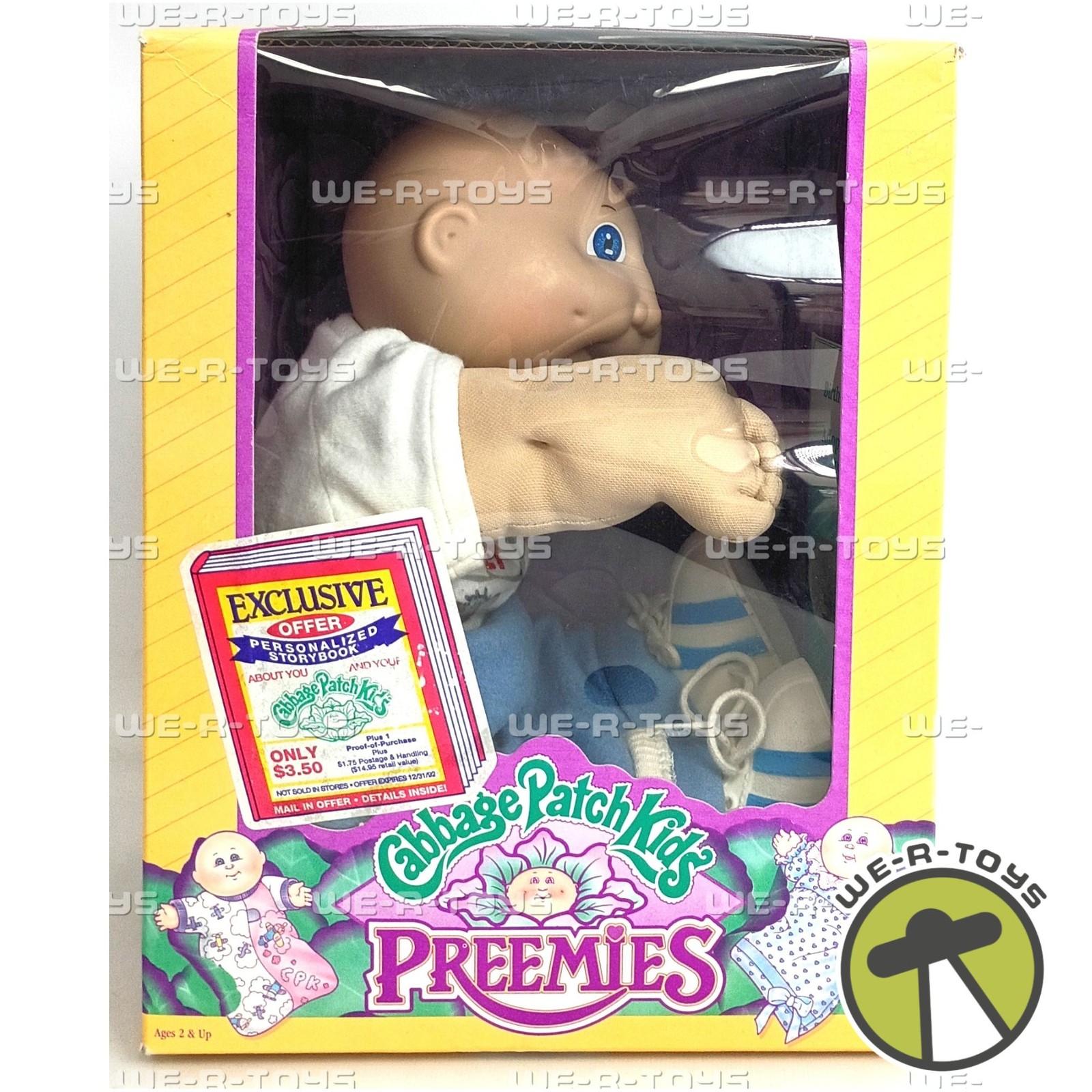 Cabbage Patch Kids Preemie Baby Boy Doll Blue Outfit 1991 Hasbro 3870