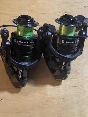 #ad 13 fishing code black 3000 spinning reel black green spinning reel 2 pc $50.00