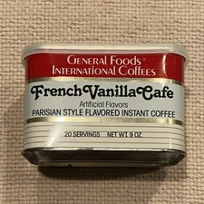 Vintage General Foods International Coffee French Vanilla Cafe EMPTY TIN