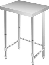 Stainless Steel Table Heavy Duty Worktable Open Base Kitchen Utility Prep Table