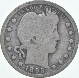1893 Barber Quarter Average Circ *1123