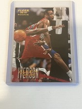 Fleer 1996-97 Allen Iverson Rookie #28 Philadelphia 76ers Basketball Card. rookie card picture