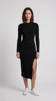 Sandro Damen Midikleid Schwarz Strass Offener RüCken GrößE 34 FR SFPRO02669