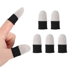 Mobile Gaming Finger Sleeve, 5 Pack Controller Finger Thumb Sleeve, Black/White